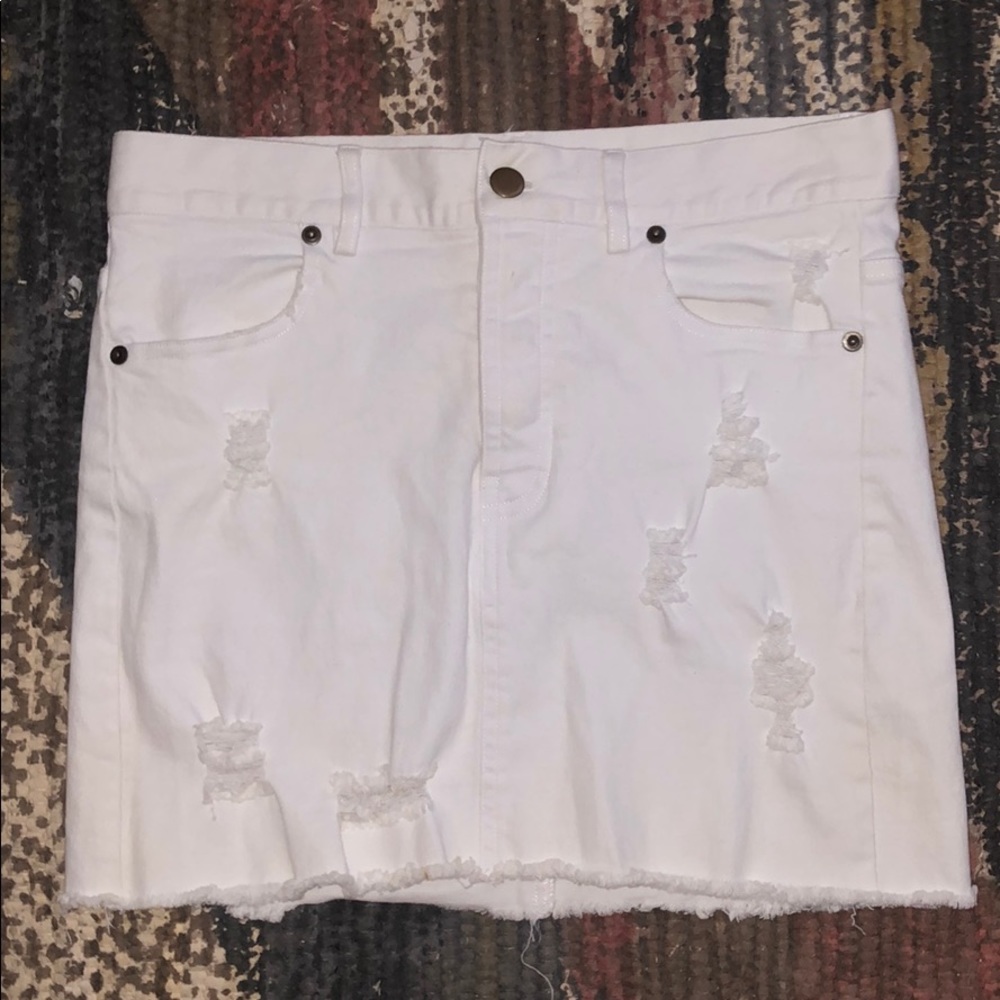 Olivaceous White Jean Skirt